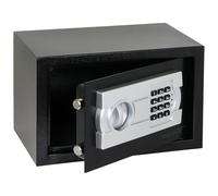 HMF Caja fuerte para hogar, hotel u oficina, caja fuerte para muebles con cerradura de combinación para documentos DIN A5 | 31 x 20 x 20 cm | Negro