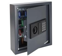 HMF Caja fuerte para llaves con cerradura electrónica, armario para llaves de pared | oficina y hogar | 48 ganchos | 36 x 30 x 10 cm | Antracita