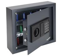 HMF Caja Fuerte para Llaves con Código Electrónico, Armario Guardallaves con Cerradura Digital | 30 Ganchos | 30 x 28 x 10 cm | Antracita