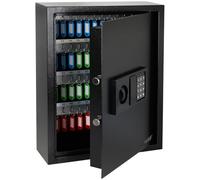 HMF Caja Fuerte para Llaves con Código Electrónico, Armario Guardallaves con Cerradura Digital | 71 Ganchos | 46 x 36 x 12 cm | Negro