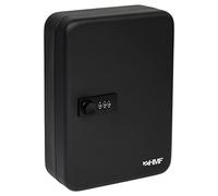 HMF Caja Seguridad Ilaves con código numérico | 48 Ganchos | 25 x 18 x 7 cm | Negro