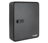 HMF Caja Seguridad Ilaves con código numérico | 48 Ganchos | 30 x 24 x 7,5 cm | Negro
