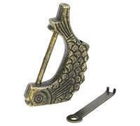 HMF Candado decorativo chino antiguo | pez | 6 x 3 x 0,8 cm | oro