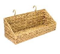 HMF Cesta colgante trenzada de jacinto de agua sostenible, cesta de almacenamiento para colgar, 40 x 15 x 15 cm