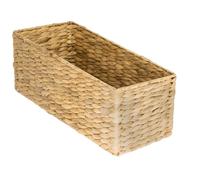 HMF Cesta de almacenamiento compatible con KALLAX para medio compartimento, cesta trenzada de jacinto de agua para baño, cocina y salón | 38 x 15 x 14 cm | Natural