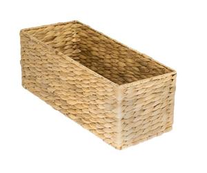 HMF Cesta de almacenamiento compatible con KALLAX para medio compartimento, cesta trenzada de jacinto de agua para baño, cocina y salón | 38 x 15 x 14 cm | Natural