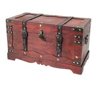 HMF Cofre del tesoro de madera, Cofre grande con cerradura decorativa para cumpleaños infantil | 50 x 25 x 28 cm | Francia
