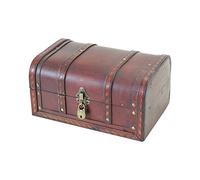 HMF Cofre del Tesoro de Madera, Pequeño Baúl con Cerradura Decorativa para Fiesta Infantil | 30 x 20 x 15 cm | España