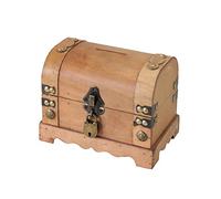 HMF Hucha de Madera, pequeño Cofre del Tesoro con Cerradura Decorativa de Estilo Vintage | 18,5 x 12 x 14 cm | Namibia