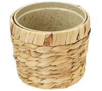 HMF Maceta sostenible redonda trenzada de materias primas renovables, 14 cm de diámetro