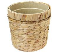 HMF Maceta Trenzada de Jacinto de Agua con Maceta para Plantas, Redonda, 25 cm de diámetro