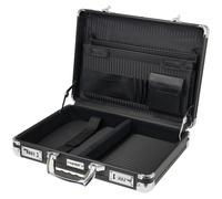 HMF Maletín de aluminio para portátil hasta 17,3 pulgadas, Maletín de negocios con cerradura de combinación, compartimento acolchado y organizador | 45 x 33 x 11 cm | Negro