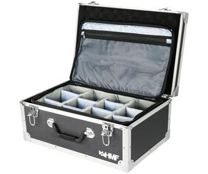 HMF Maletín fotográfico con Espuma, Gran maletín para cámara con Compartimentos de división Variable para DSLR/réflex y cámaras sin Espejo y Accesorios fotográficos | 48 x 32 x 22,5 cm | Negro