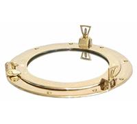 HMF Ojo de Buey de latón con Espejo como Pared Espejo - 20 cm de diámetro