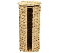 HMF Portarrollos de papel higiénico trenzado de jacinto de agua sostenible, soporte de pie para papel higiénico | 3 rollos de WC | 35,5 x 17 cm
