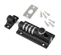 HMF Riegelschloss 3591-02, cerradura de puerta con código numérico de 4 dígitos en aleación de zinc | 12,2 x 4 x 4,8 cm | Negro