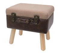 HMF Taburete Madera, Taburete Vintage con Espacio de Almacenamiento | 40 x 32 x 39 cm | Marrón | Clásico