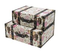 HMF VKO105 Maleta Vintage de Madera | Juego de 2 | Diferentes Tamaños | Barroco