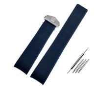 HMFANG Banda de reloj de goma compatible con Tag way201a / way211a 300 | 500 Correa de muñeca 21mm 22mm Arc End Black Blue Watch Band con hebilla plegable(Blue silver clasp,21mm)