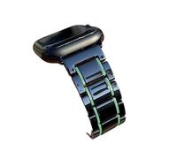HMFANG Correa De Cerámica De Acero De 20 Mm Y 22 Mm Compatible Con Samsung Galaxy Watch4 5 40 Mm 45 44 Mm Pro Watch Band Pulsera Compatible Con Huawei Belt Bracelet(Black and green,24mm)