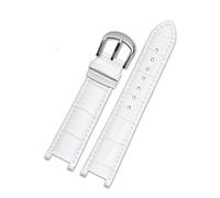 HMFANG Correa De Reloj De Cuero Genuino Compatible Con MK Michael Kors Mike Coles Mk2277 2425 Correa De Reloj Con Muesca Impermeable A Prueba De Sudor Correa De Muñeca De 20 Mm(White-Steel-K1)