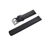 HMFang Correa De Reloj De Piel De Becerro De 20 Mm Y 22 Mm con Cierre Rápido, Estilo Retro, Color Negro, Marrón Y Café, For Hombre Y Mujer.(Black-Silver,22mm)