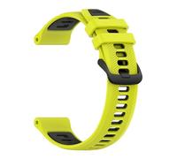 HMFang Correa de silicona deportiva de dos tonos Compatible con Garmin Forerunner 965 955 Solar 945 935 745 Correa de reloj de 22 mm Pulsera de repuesto(Yellow Green Black,For Forerunner 945)