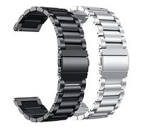 HMFang Correas de acero inoxidable Ajuste for Garmin Forerunner 55 245 645m S40 S12 S42 Smart Watch Band(Package 4,For Approach S42)