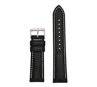 HMFANG Cuero bronceado de aceite de cuero 22 mm 20 mm 18 mm de reloj rápido Correa de banda marrón compatible con hombres mujeres compatibles con fósiles(Black -S,18mm)
