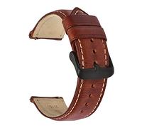 HMFANG Cuero bronceado de aceite de cuero 22 mm 20 mm 18 mm de reloj rápido Correa de banda marrón compatible con hombres mujeres compatibles con fósiles(Light brown-B,22mm)