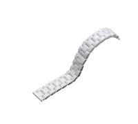 HMFANG Pulsera De Correa De Reloj De Cerámica Blanca De 14 Mm, 16 Mm, 18 Mm Con Cierre Plegable Doble Invisible De Acero Inoxidable For Mujer(14mm)