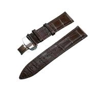 HMFang Reloj de cuero genuino Correa de bambú Patrón de bambú Reloj de banda mariposa Búsqueda de relojes Accesorios 16 mm 18 mm 19 mm 20mm 21mm 22mm 24mm(Coffee silver,24mm)
