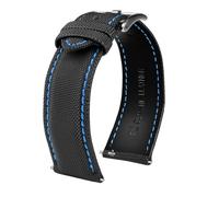 HMFang - Reloj de nailon de fibra impermeable con correa de nailon para hombre, color blanco, 20, 21, 22, 23 y 24 mm, hecha a mano, de lona, militar, deportiva, correa de nailon, 22mm