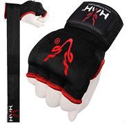 HMH Sports Guantes interiores de gel para boxeo, correas de muñeca de 75 cm de largo, elásticas, acolchadas, protección para la mano, Muay Thai, artes marciales, artes marciales, saco de boxeo (talla