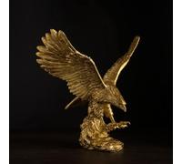 HMHOOXU Golden Eagle Statue Art Animal Model Collection Ornament Home Office Desktop Feng Shui Decor Figurines
