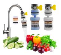 HMIEPRS 2 Piezas Filtro de Agua del Grifo, 360 ° Filtro Agua para Grifos, carbón Activado Purificador Limpio Cartucho Filtro del Grifo para Baño Cocina Ducha Filtración de Agua Dura