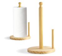 HMIEPRS 2 Piezas Portarrollos de Cocina, Antideslizante Porta Rollos de Papel de Madera, Soporte Toallas de Papel para Encimera, Portarrollos de Papel Higiénico Estable para Cocina Baño Dormitorio