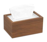 HMIEPRS Caja Porta Pañuelos, Caja Rectangular de Madera para Pañuelos, Dispensador de Toallitas Multifuncional, Organizador Pañuelo de Bambú para el Salón Dormitorio Despacho Baño
