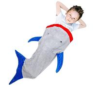 HMIEPRS Manta Tiburón, Saco de Dormir Tiburón, Suave y Acogedora Manta de Franela Cola de Tiburón, Cálido Saco de Dormir de Vellón para Cama Sofá Camping, Regalos de Tiburón para Niños Niñas