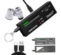 HMKIS Bolígrafo probador de diamantes, probador de diamantes de alta precisión + mini aumento LED 60X, selector de diamante profesional para principiantes y expertos, medidor de conductividad térmica