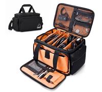 HMLIN - Funda para DJ, bolsa para archivos de cable de DJ, con parte inferior acolchada desmontable y divisores, bolsa de música de viaje para equipo profesional de DJ, equipo de sonido, portátil de