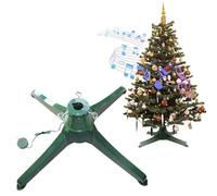 HmLotd Soporte eléctrico para árbol de Navidad, Base giratoria eléctrica, con Linterna de Ciervo, música y Control Remoto, para Soporte para árbol de hasta 7,8 pies para Decoraciones navideñas