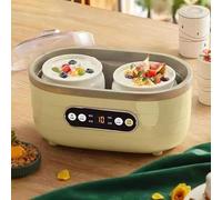 HmLotd Yogurtera pequeña Multifuncional para Hacer Yogur con 2 Tazas Grandes y 6 pequeñas, Tiempo Ajustable, Calentamiento a Temperatura Constante, Adecuada para Yogur, Yogur Griego, Queso, natto