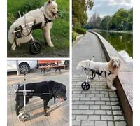 HMLSYZX Silla de ruedas para perros para patas traseras, silla de ruedas grande de aluminio, dispositivo de asistencia ajustable para rehabilitación de patas traseras para mascotas discapacitadas,