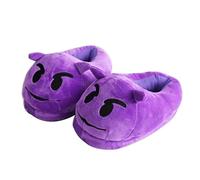 HMMJ Emoción Dibujos Animados de Peluche Zapatilla, Invierno Cálida casa Zapatos Antideslizante Unisex (Diablo)