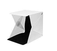 HMMJ Foto Pequeña Estudio Caja de Disparos Portátil Caja con LED de Luz Fotográfico Tienda Caja de Kit, Mini Photo Studio Caja Tiendas de Campaña de Disparo Smartphone o Cámara DSLR con 2 Fondo (Blanco y Negro)(22.6x23x24cm)