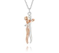 HMOOY Collar Colgante Abrazo Acurrucarse Cariñoso Collar Parejas Personalidad Para Él y Ella Collar San Valentin Moda Ajustable para Mujer Hombre (Plata-Oro rosa)