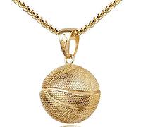 HMOOY Collar con Colgante De Baloncesto A La Moda para Hombre Cadena De Acero Inoxidable Collar con Colgante para Amantes del Baloncesto para Hombres Joyería De Hip Hop (Gold)
