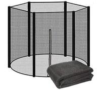 Hmpet Red De Cama Elastica Infantil,Red De Repuesto para Cama Elástica,Red De Seguridad para Cama Elástica Trampolín Redondo Red con Cierre por Cremallera Y Clips Jumping Fitness,183cm (6 Stangen)