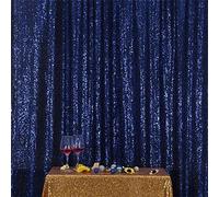 HMQIANG Cortina de fondo de lentejuelas azul marino 1 panel de fondo brillante para decoración de fiestas, cumpleaños, bodas